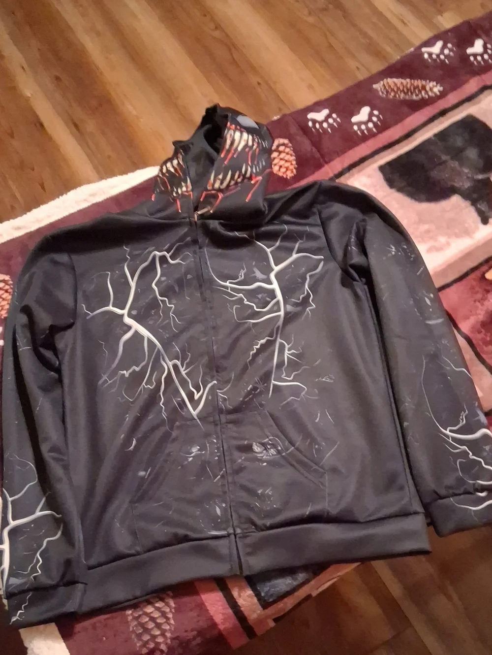 Kids Black Spider Man  Jacket with Hood